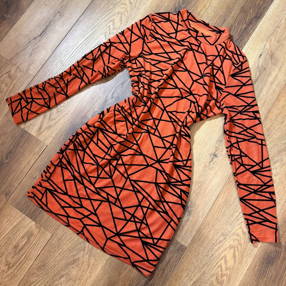 Tiger Mesh Dress Halloween Tiger Dress Black & Orange Striped Bodycon Dress Club